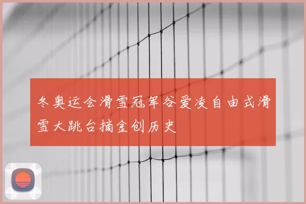 冬奥运会滑雪冠军谷爱凌自由式滑雪大跳台摘金创历史